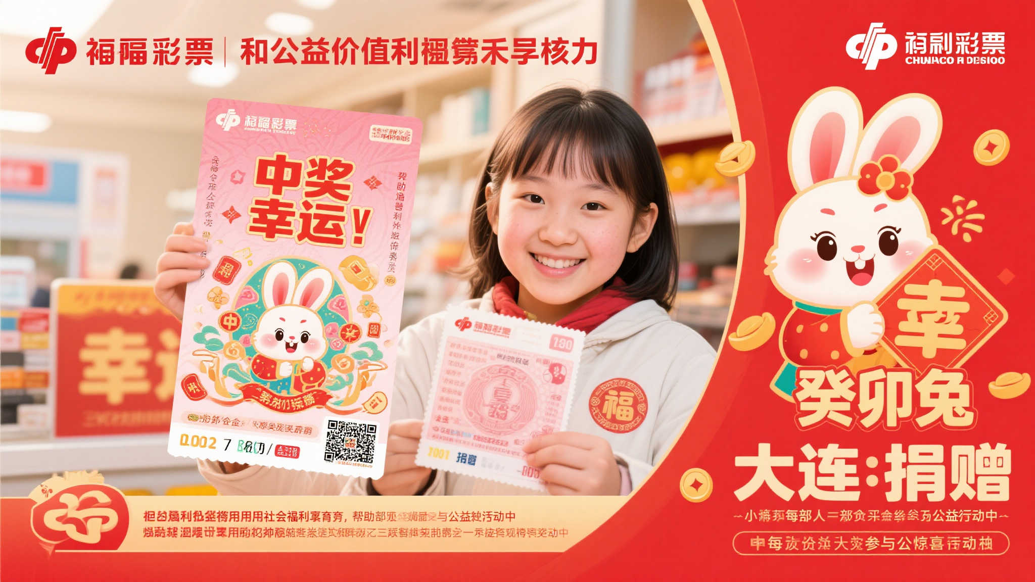 大连女子喜中“癸卯兔”福彩80万大奖，兑奖时慷慨捐款1万元