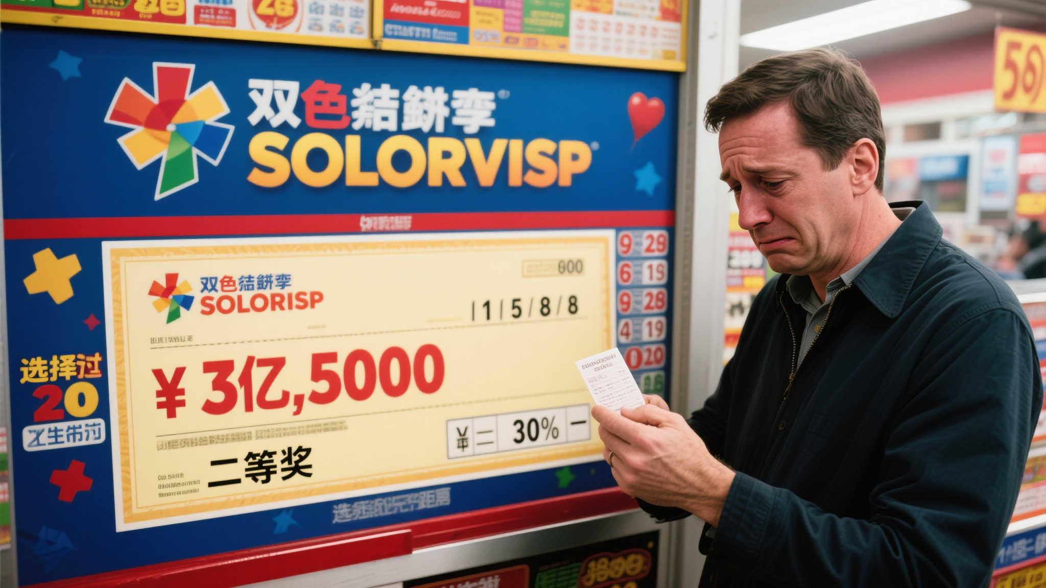 差1号错失5亿！男子揽双色球30万仍感遗憾