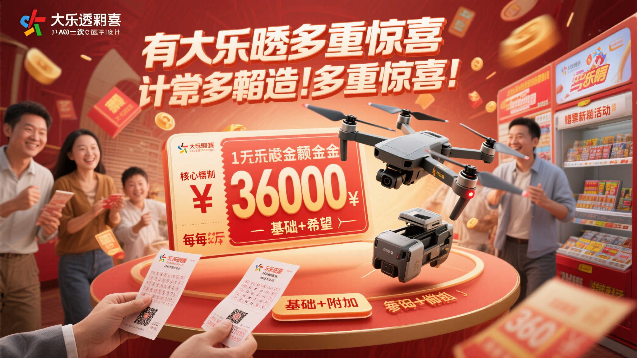 大乐透惊喜连连：赠票、无人机与3600万大奖齐飞